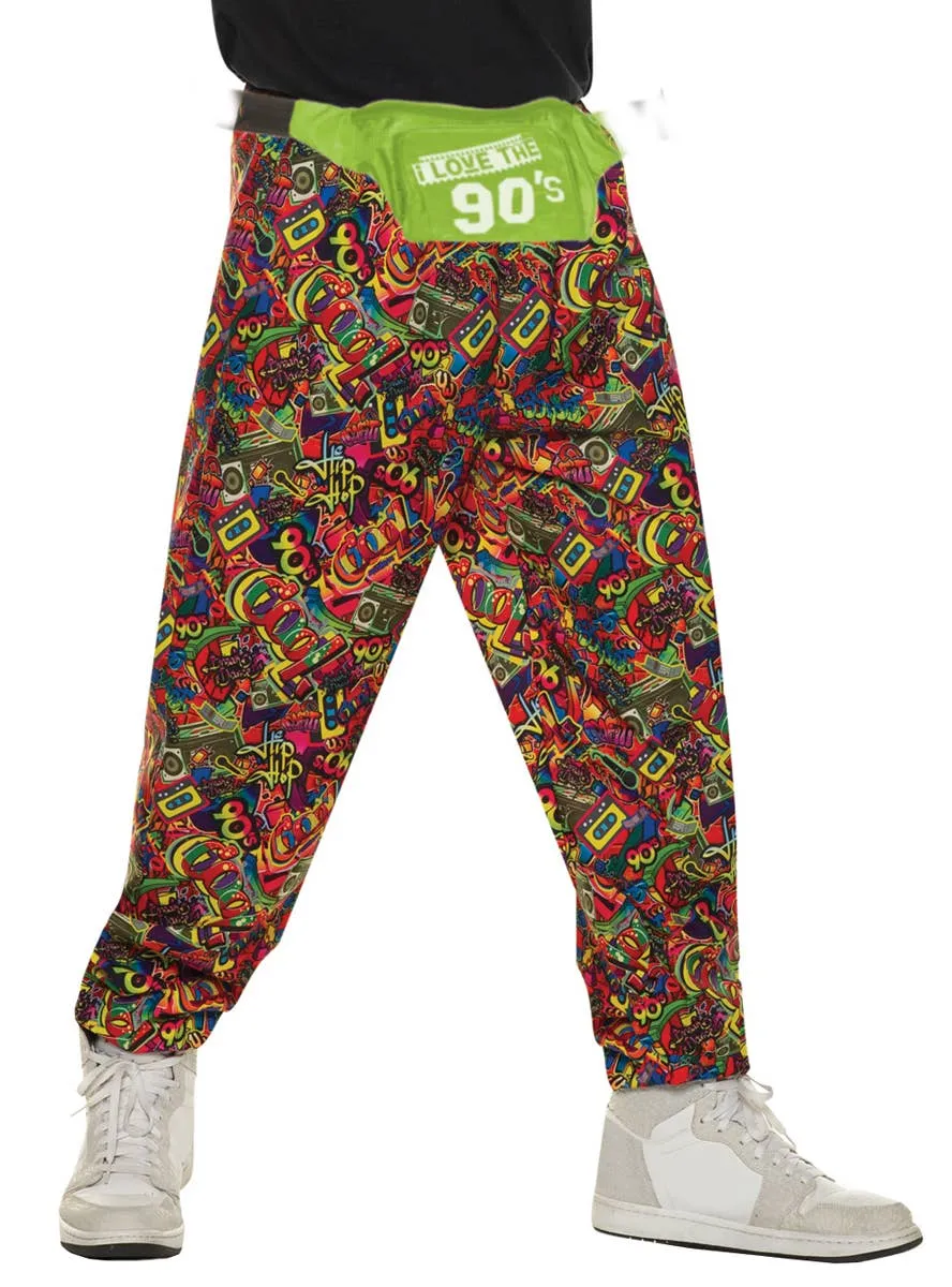 Baggy 90s Print Mens Plus Size Costume Pants