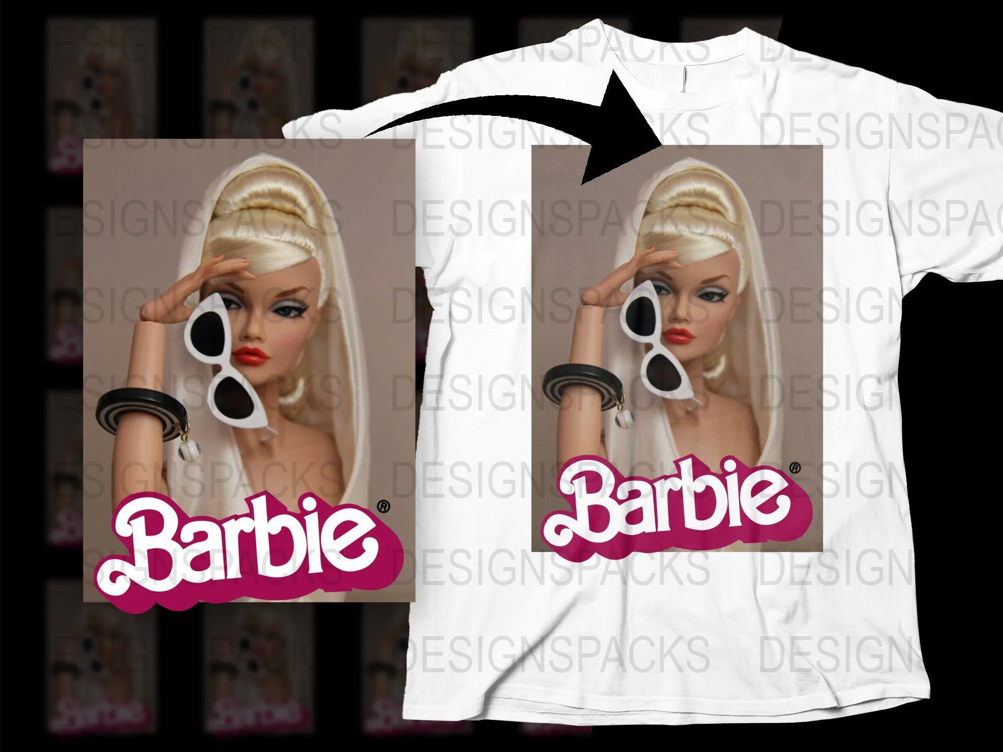 Barbie Character Graphic Casual Wear Png Digital Download