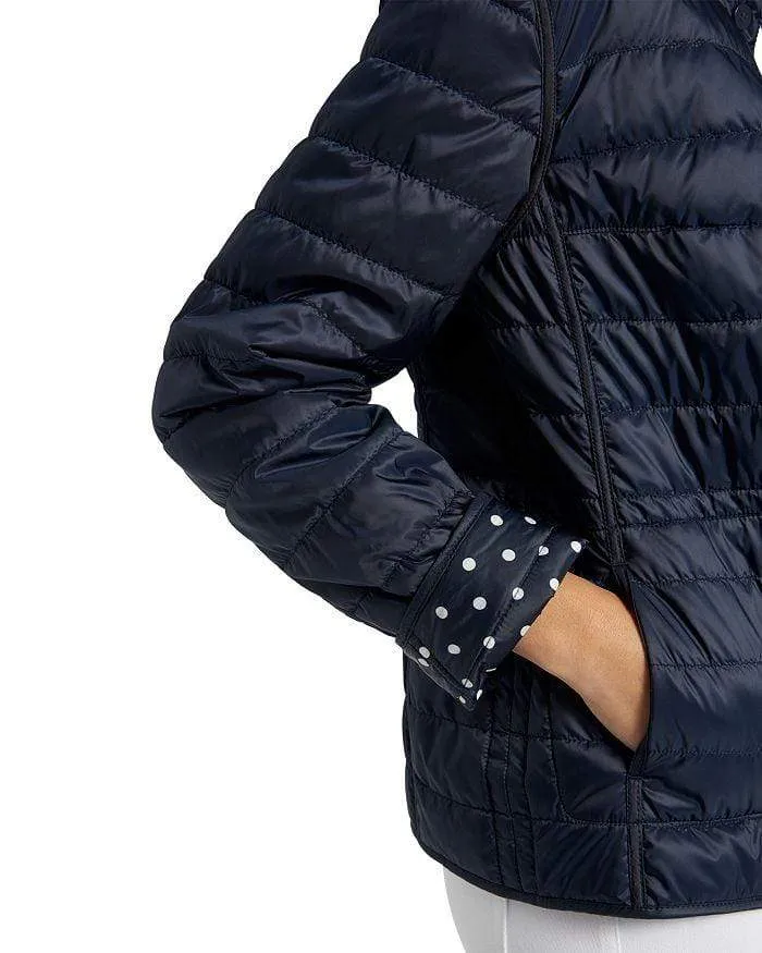 Basler Navy And White Spotty Quilted Reversible Outdoor Jacket 2206111401 12028 2800