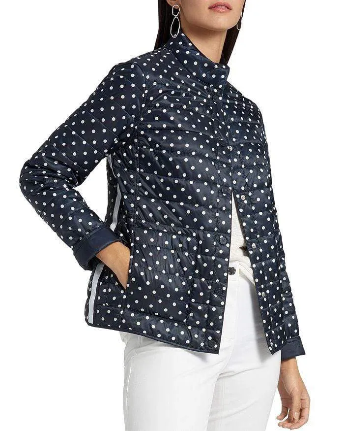 Basler Navy And White Spotty Quilted Reversible Outdoor Jacket 2206111401 12028 2800