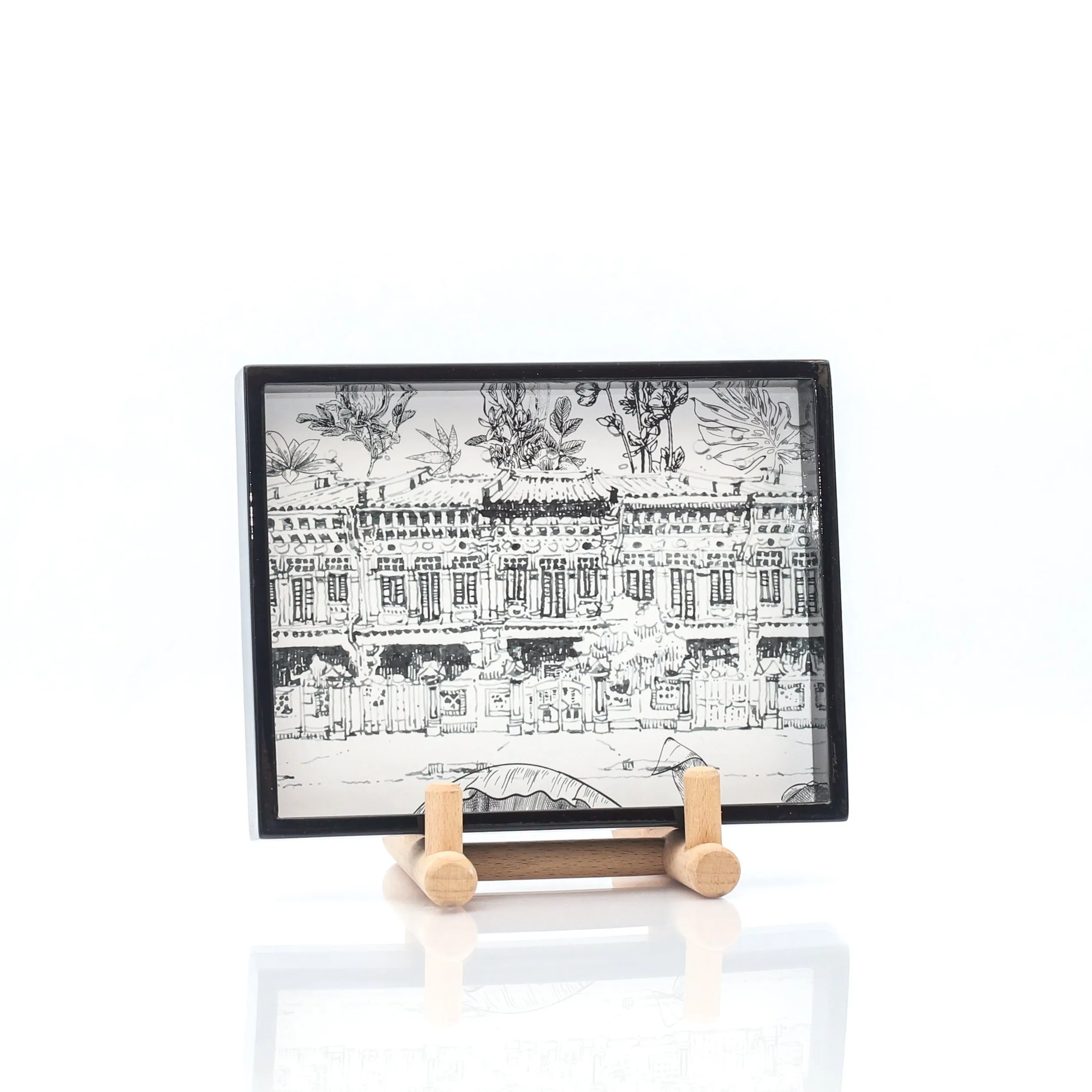 Black Lacquer Trinket Tray - B&W Koon Seng