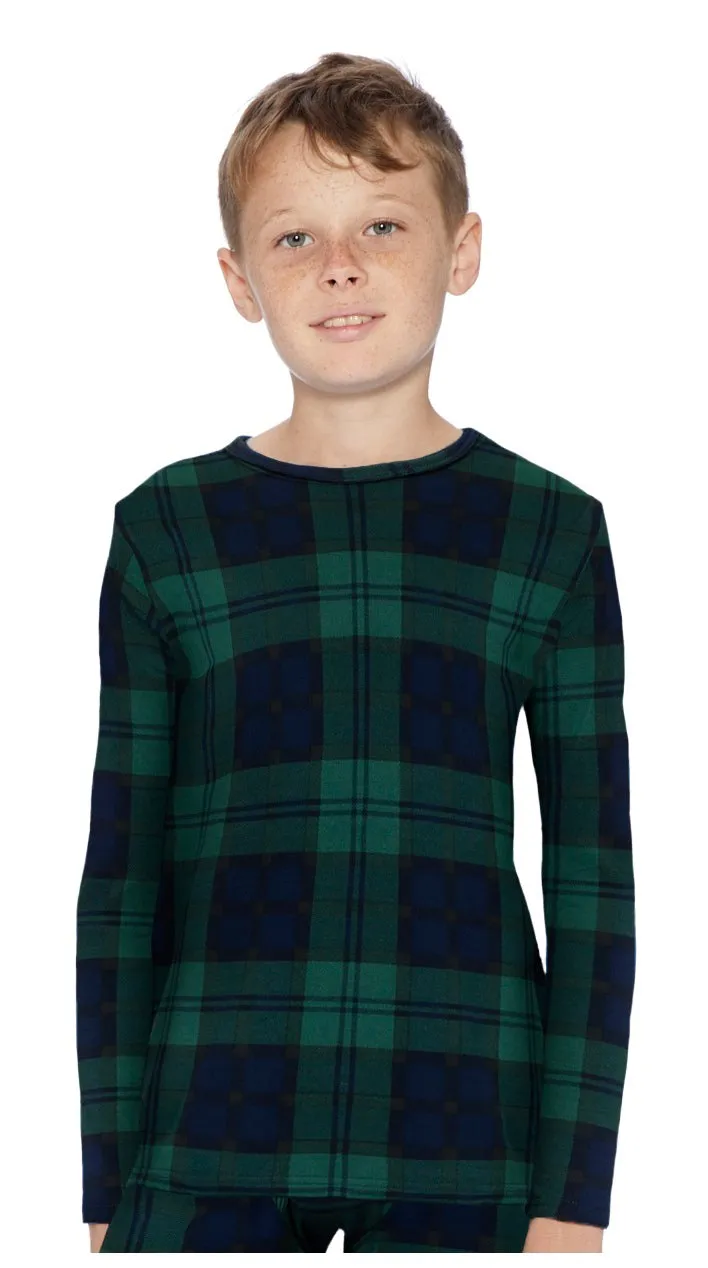 Boys Plaid Series Thermal Top