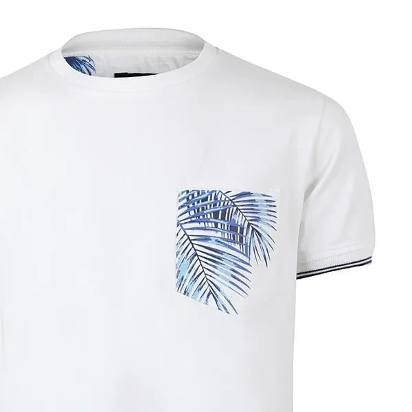 BOYS WHITE SHORT SLEEVE PRINT POCKET T-SHIRT