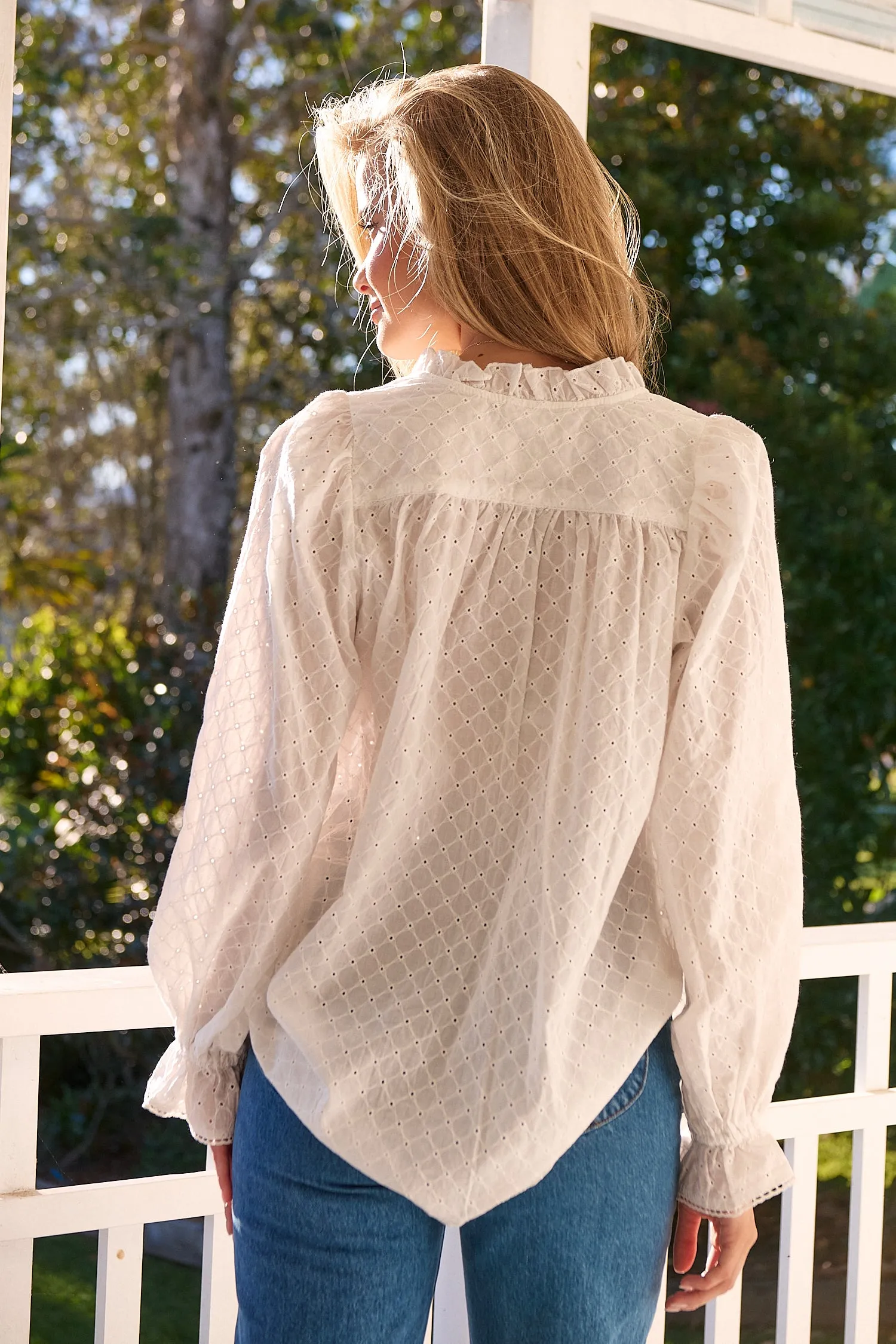 CLARA BLOUSE EMBROIDERED WHITE