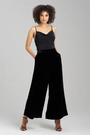 Couture Velvet Silk Palazzo Ankle Pants