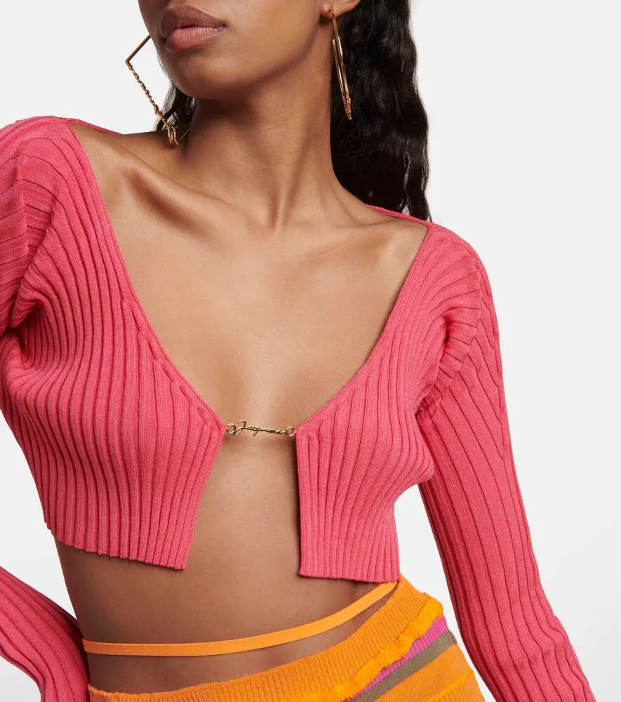 Cropped cardigan La Maille Pralu JACQUEMUS, pink