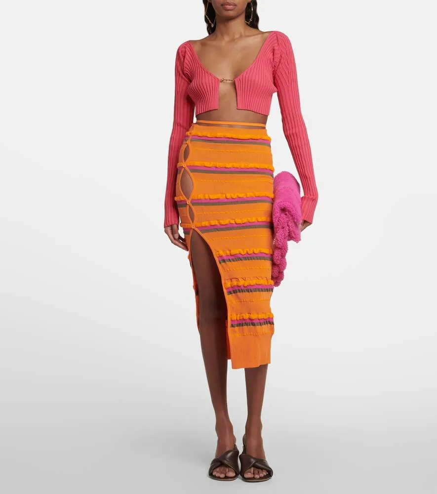 Cropped cardigan La Maille Pralu JACQUEMUS, pink