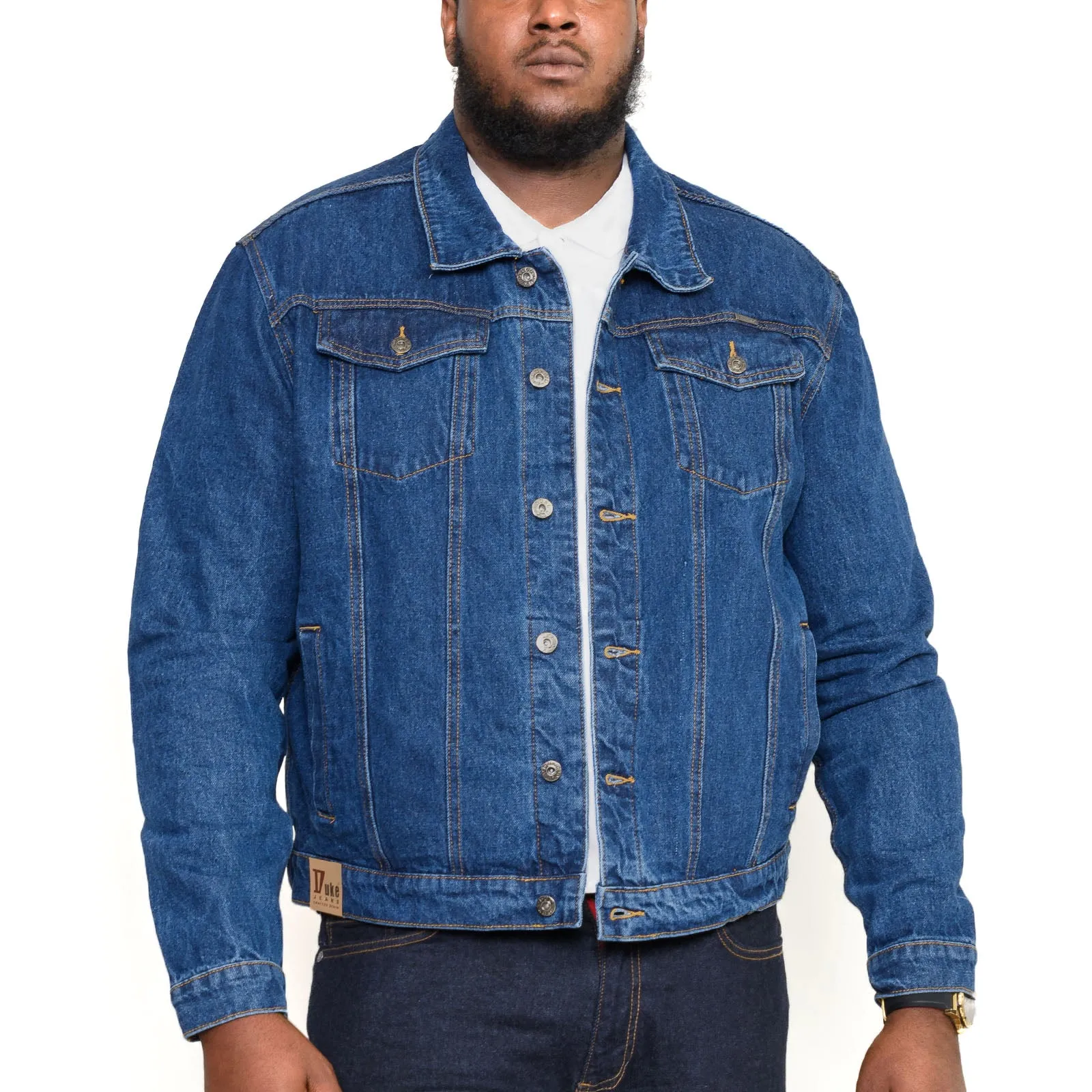 D555 Mens Big & Tall Western Style Trucker Denim Jacket