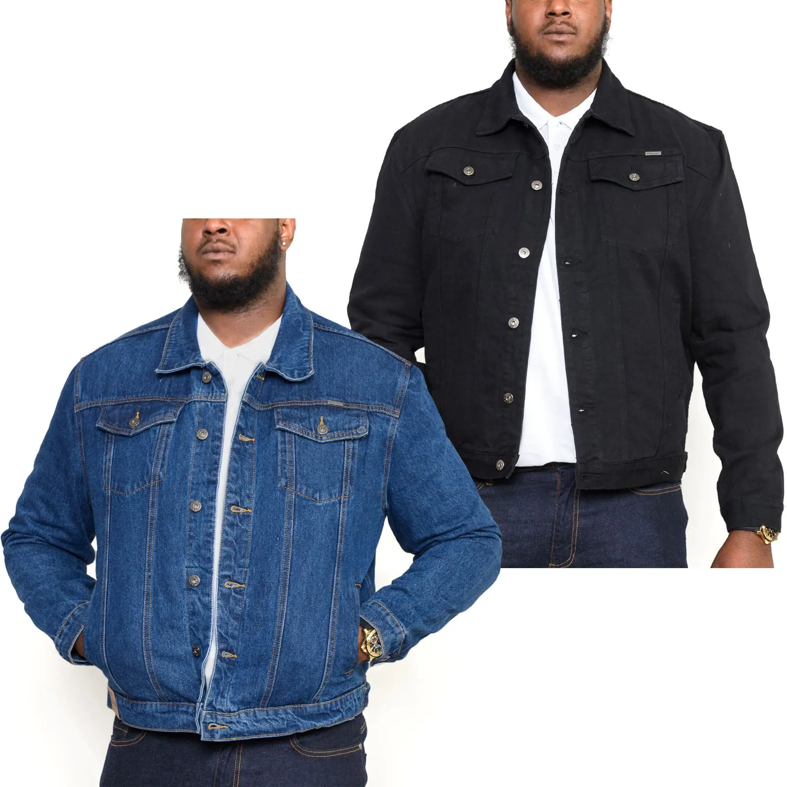 D555 Mens Big & Tall Western Style Trucker Denim Jacket