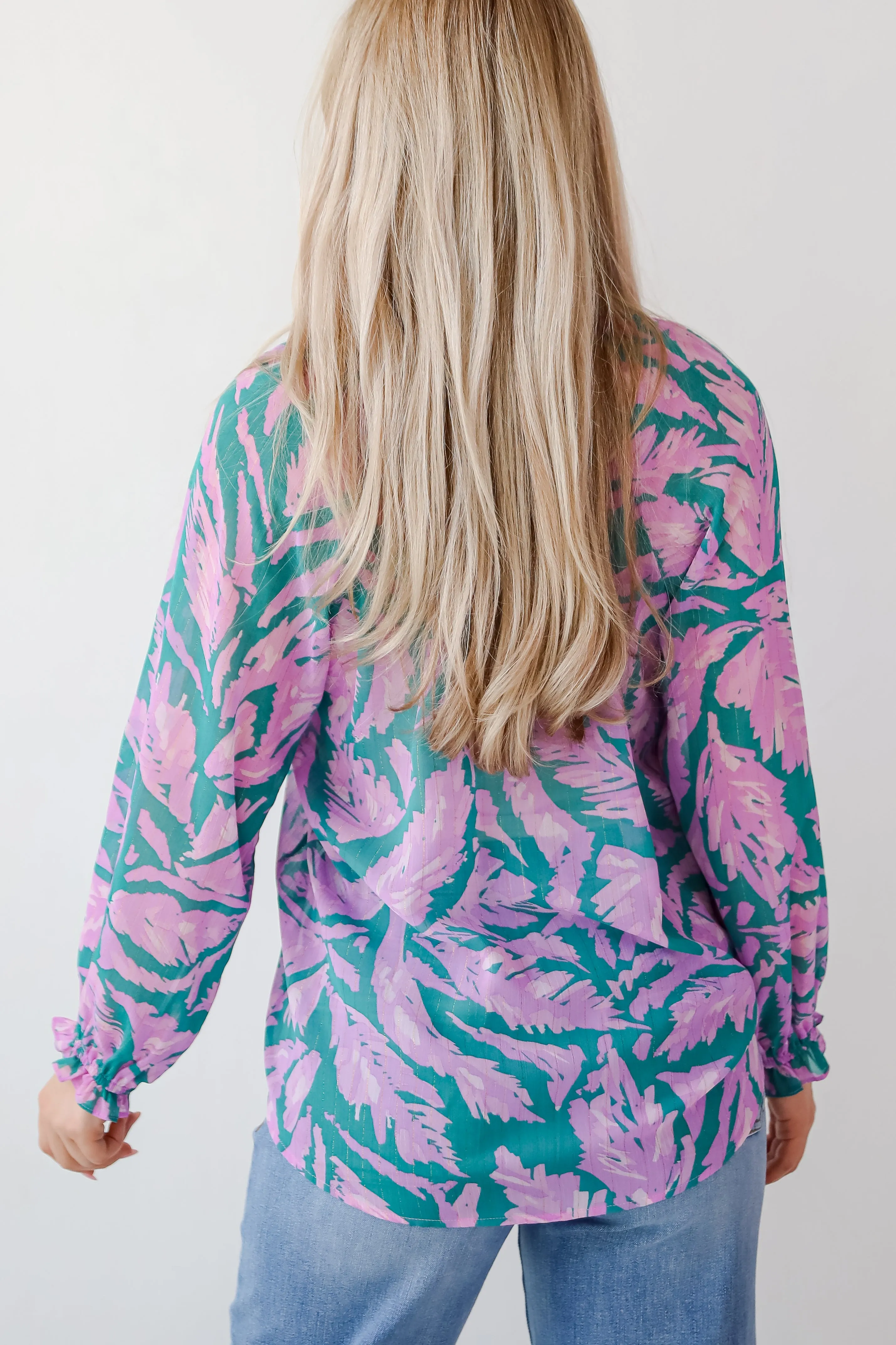 Dreamy Grace Teal Floral Blouse