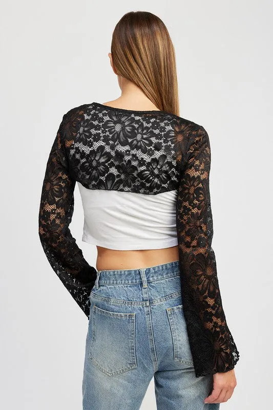 Emory Park LONG SLEEVE LACE BOLERO