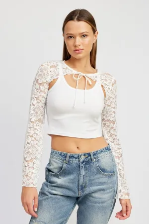 Emory Park LONG SLEEVE LACE BOLERO