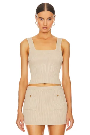 Helsa Halden Square Neck Tank, Oyster