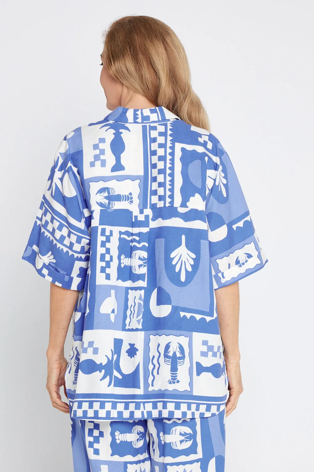 Holiday Sun Shirt - Cerulean Blue Print