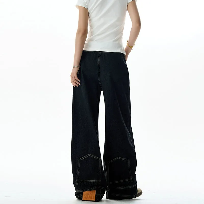 Inverted Jeans Washed Wide-Leg Pants