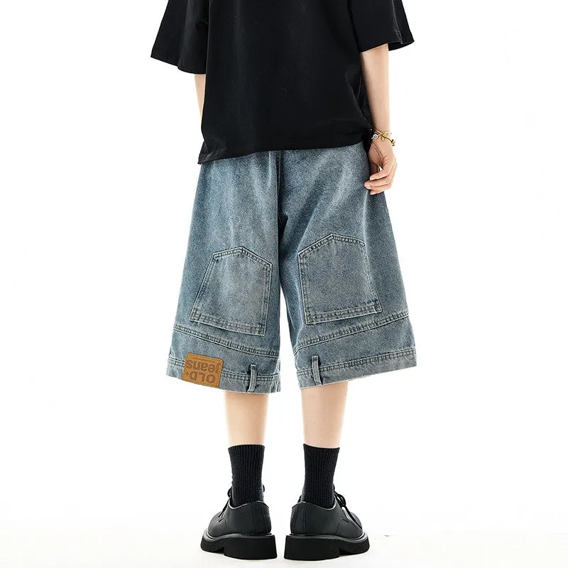 Inverted Jeans Washed Wide-Leg Pants