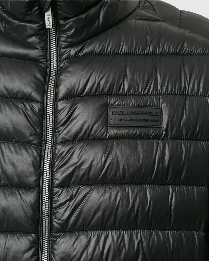 KARL LAGERFELD 505090 GUNMETAL PUFFER JACKET