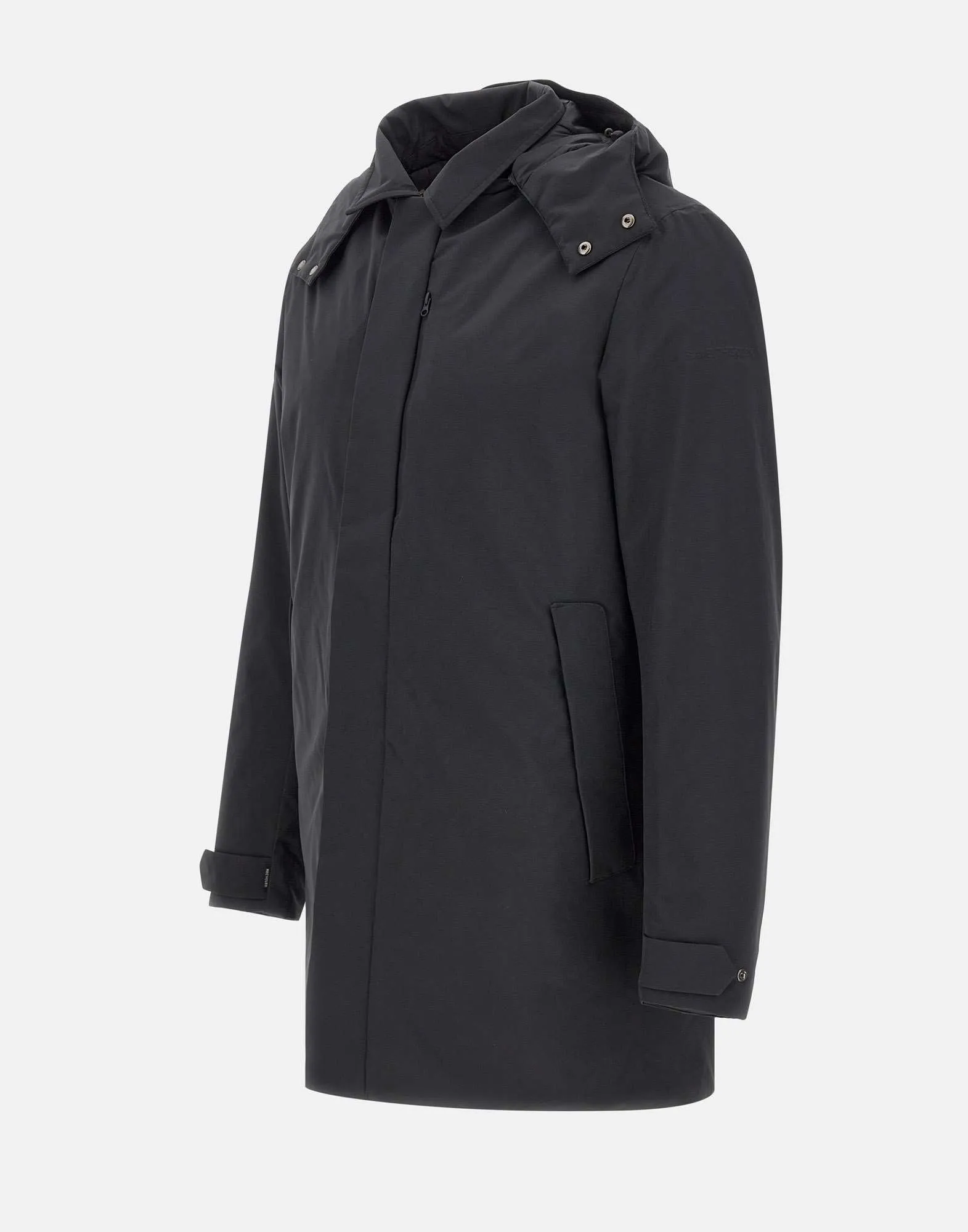 Men's Black Parka with Removable Hood