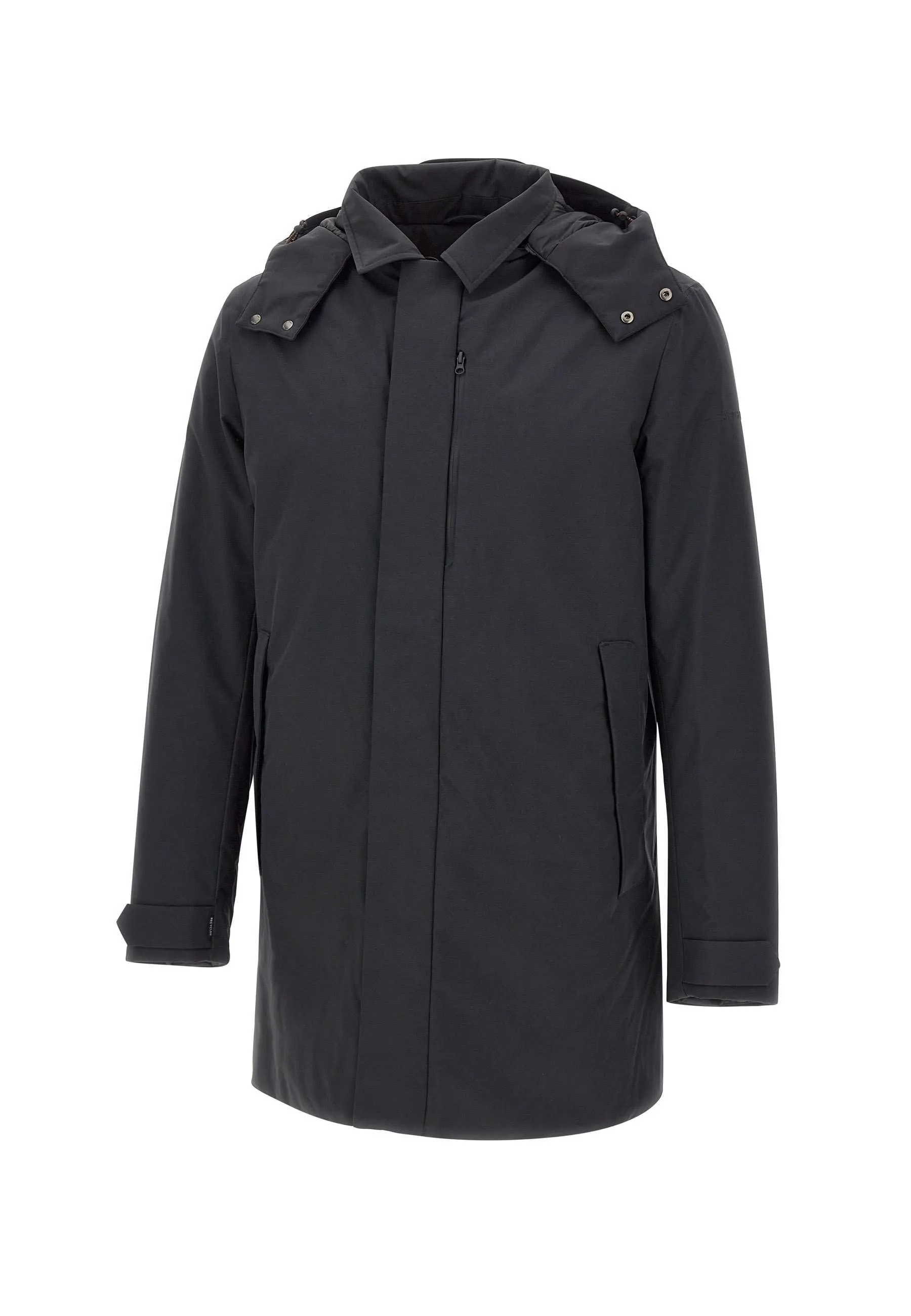 Men's Black Parka with Removable Hood