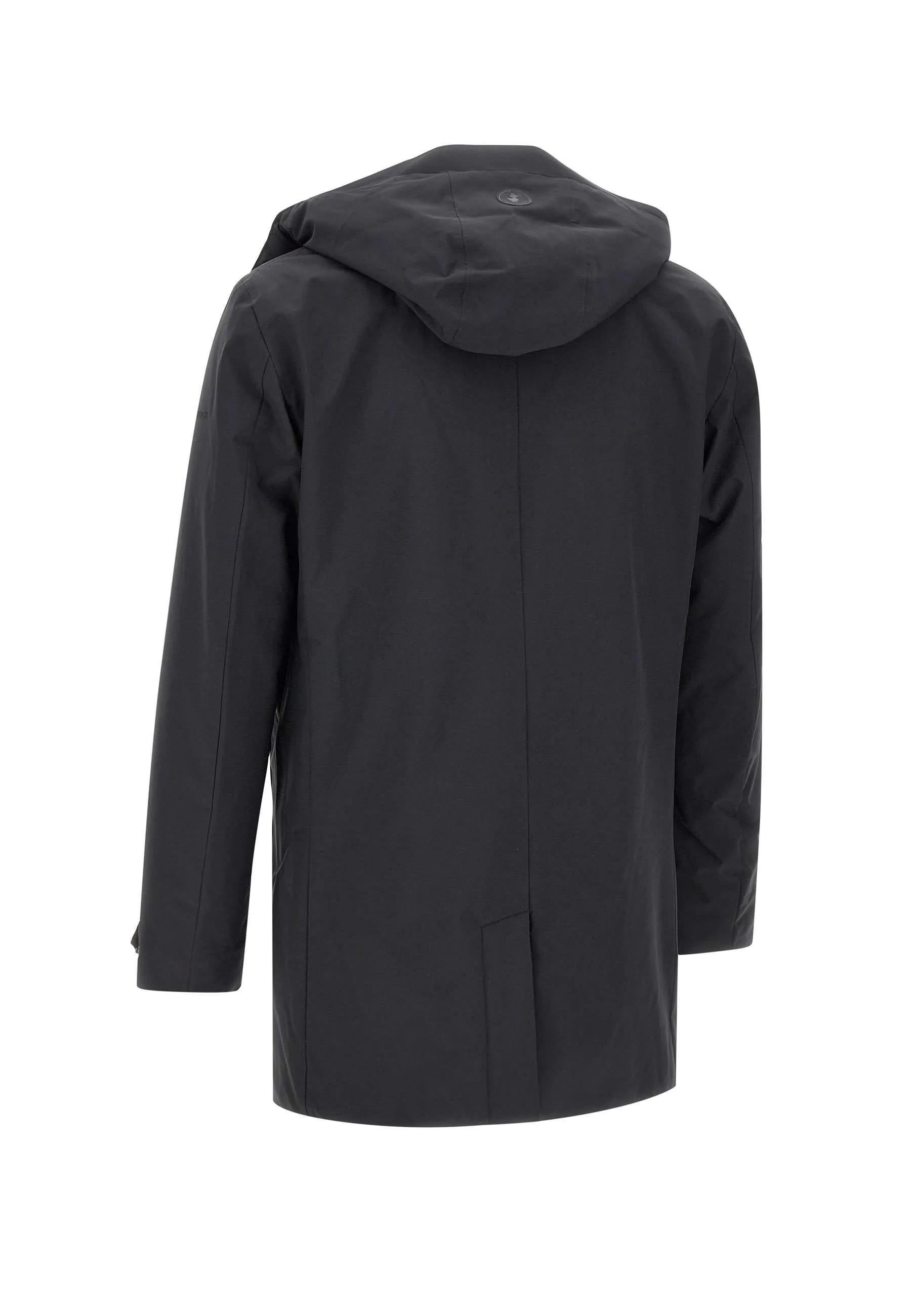 Men's Black Parka with Removable Hood