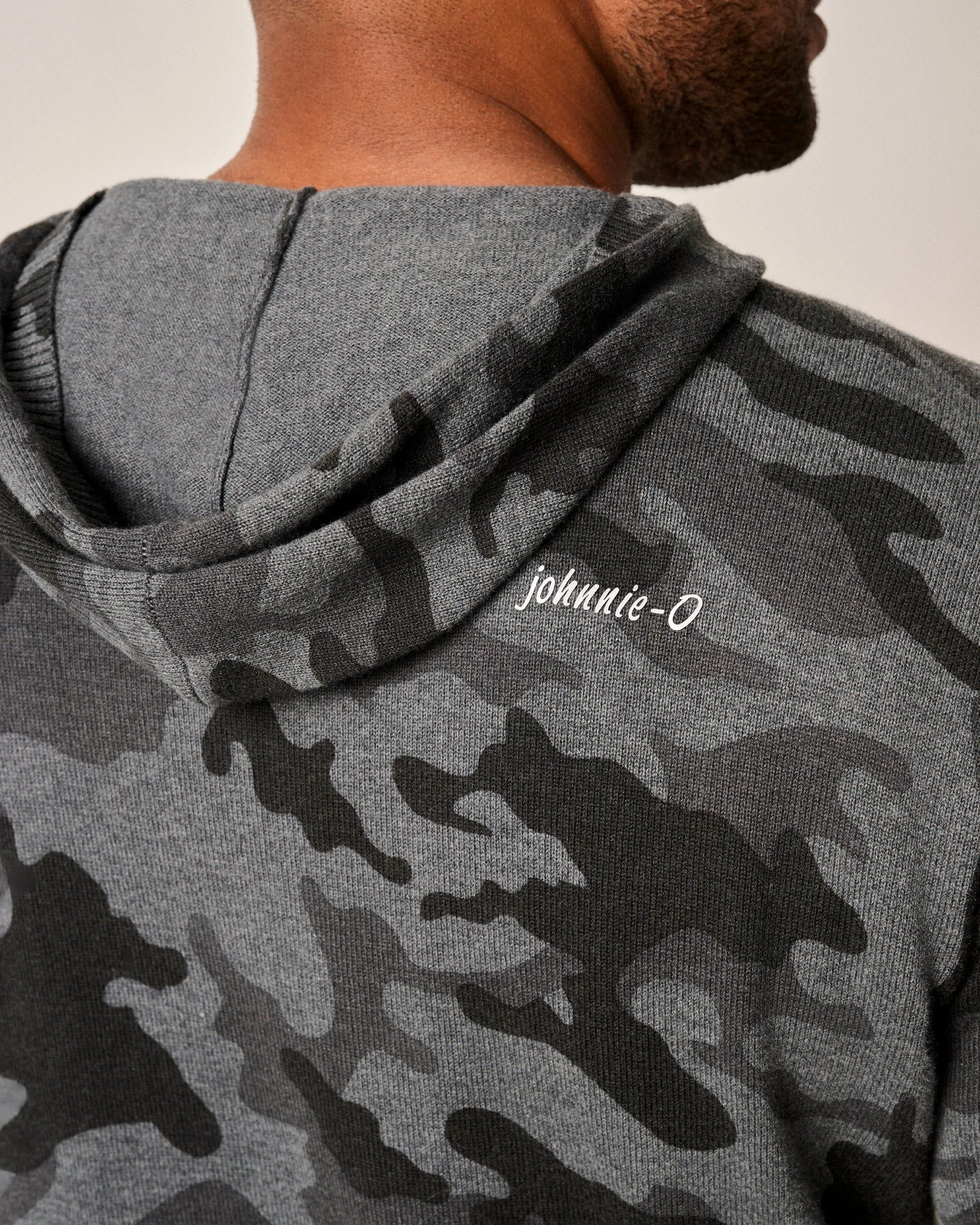 Neil Cotton Blend Camo Sweater Hoodie