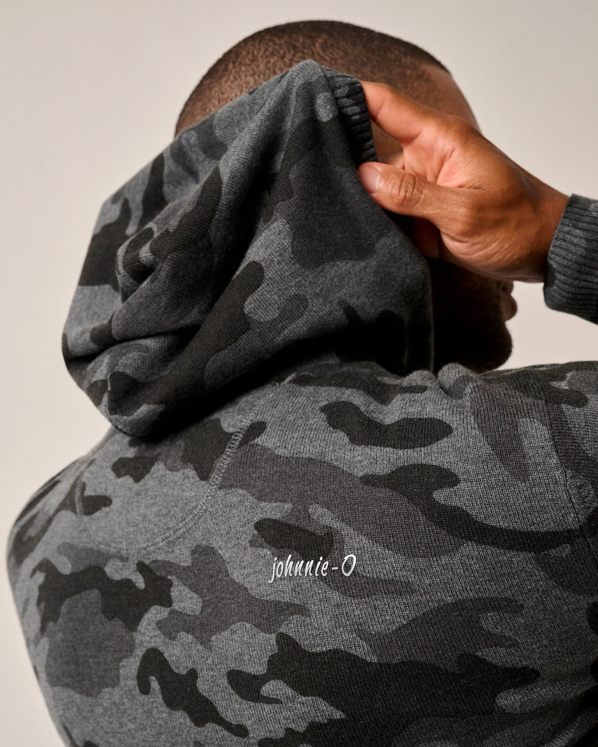 Neil Cotton Blend Camo Sweater Hoodie