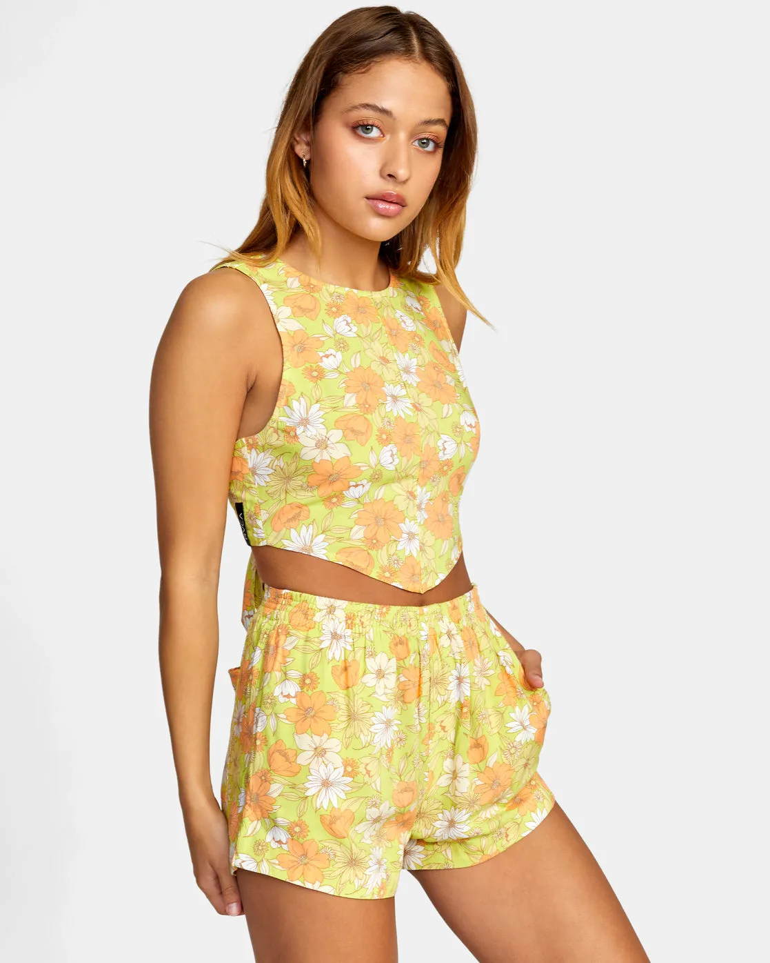 Pamela Cropped Tank Top - Limeade