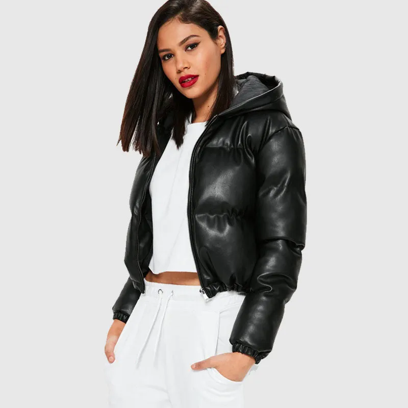 Purchase Best Style Women Genuine Puffer Leather Jacket Real Bubble leather jacket