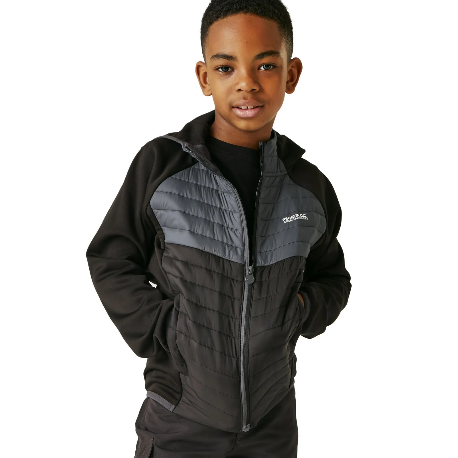 Regatta Kids Kielder Hybrid VIII Hooded Outdoor Walking Hiking Softshell Jacket