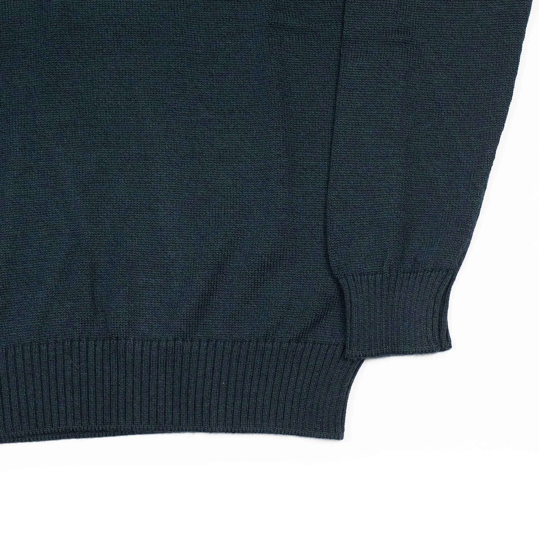 Rollneck sweater in petrol superfine merino wool