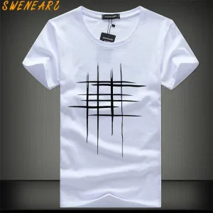 Simple Creative Design Line Cross cotton T Shirts for Summer