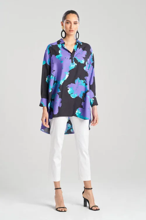 Taichou Cotton Silk Oversized Half Placket Shirt