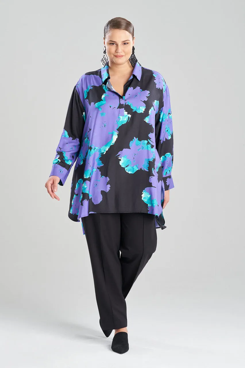 Taichou Cotton Silk Oversized Half Placket Shirt