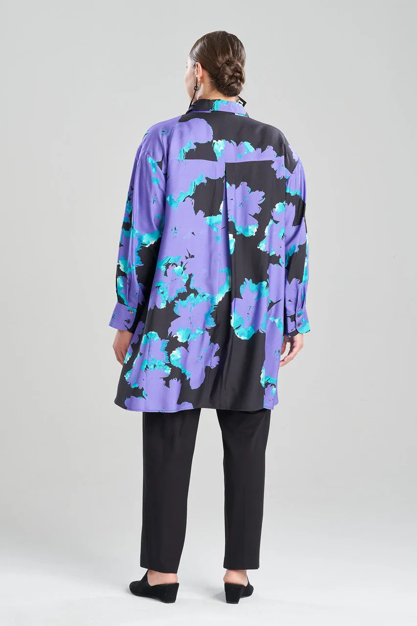 Taichou Cotton Silk Oversized Half Placket Shirt