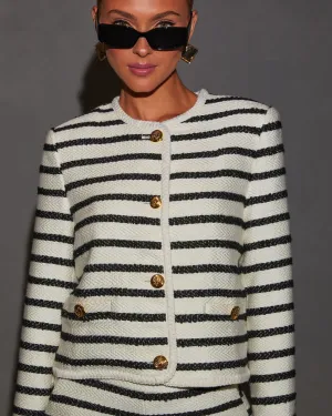 To New Heights Striped Tweed Jacket