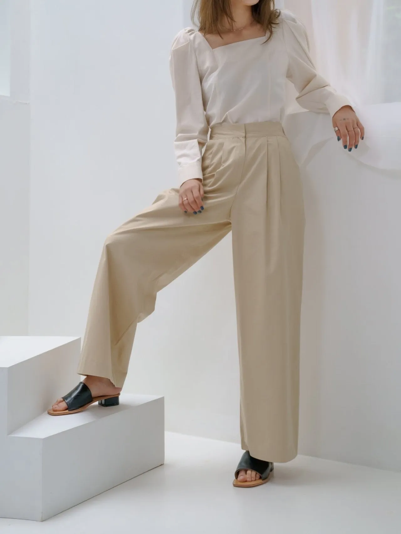 WIDE COTTON PANTS