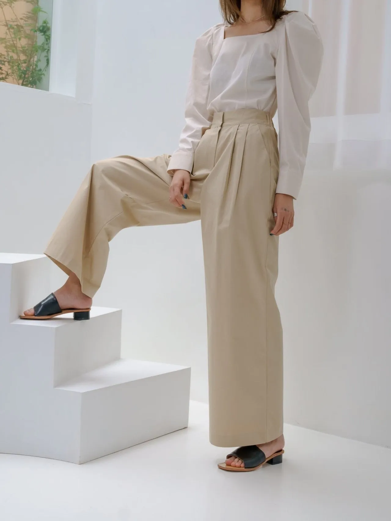 WIDE COTTON PANTS