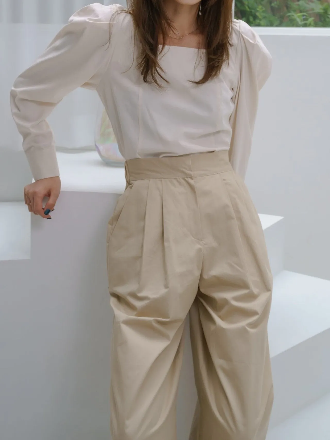 WIDE COTTON PANTS