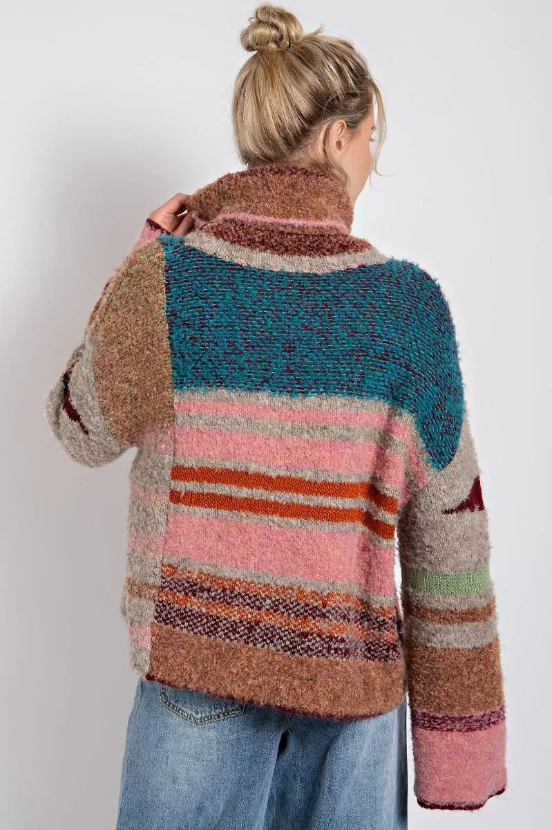 Winter Wonderland Multicolor Turtleneck Sweater